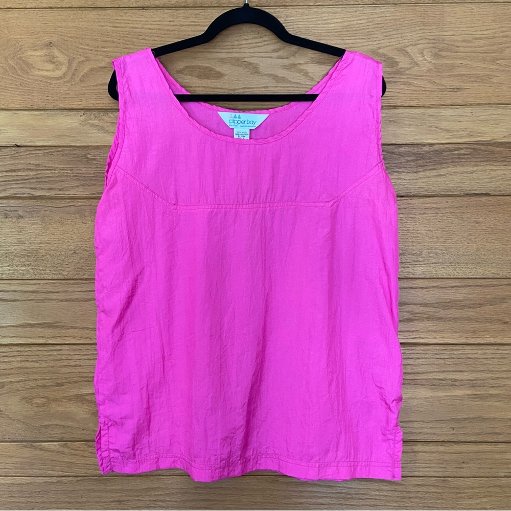 Vintage 80s 90s Clipper Bay pink nylon windbreaker tank top